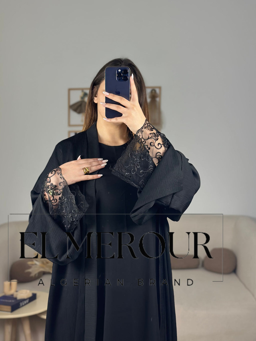 Abaya Élégance Dentelle Noire